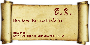 Boskov Krisztián névjegykártya